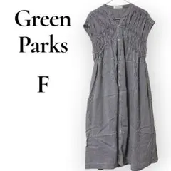 Green Parks ストライプシャーリングシャツワンピース　フレンチスリーブのサムネイル