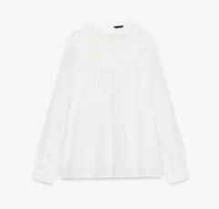ZARAフラワー刺繍ブラウス ホワイト