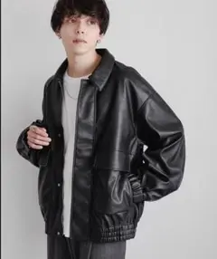 レイジブルー シンセティックレザー トラックジャケット ブルゾン