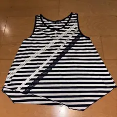 ストライプ ノースリーブ Tシャツ Mサイズ