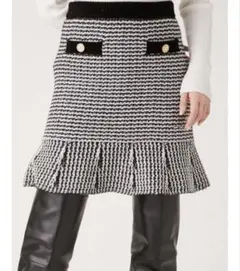 LILY BROWN×MARY QUANT ツイードニットスカート ブラックのサムネイル