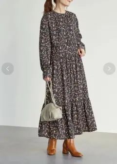 ELENCARE DUE フラワーptレイヤードワンピ