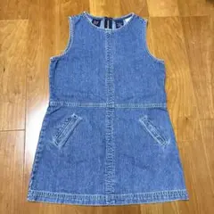 デニム ノースリーブ ジャンバースカート