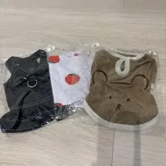 犬服 3点セット Sサイズ（デニム ストロベリー柄）