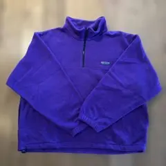 80s 黒タグ eddie bauer ハーフジップフリース 紫 XL