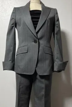 クードシャンス　パンツスーツ　グレー　ピンストライプ　36サイズ