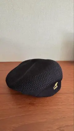 メッシュ素材 黒 ハンチング帽 Lサイズ