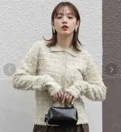 KBF ツイードフリンジニット　2024AW