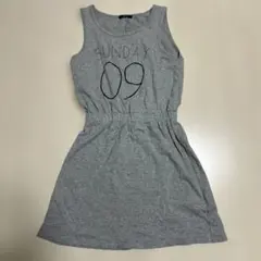MURUA ノースリーブ　ロゴミニワンピース　グレー ウエストゴム