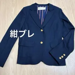 ヒューマンウーマンHUMAN WOMAN テーラードジャケット紺ブレ金ボタン