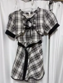 evelyn ビッグリボンキャミワンピース ブラックチェック - メルカリ