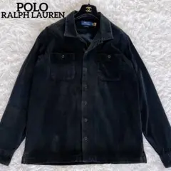 【ポロラルフローレン】コーデュロイ シャツジャケット 黒 M 現行QRタグ