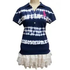 Y2K ラルフローレン ビッグポニー ポロシャツ ピチT ダイダイ 平成ギャル