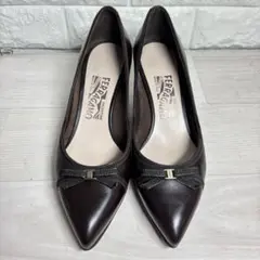 Salvatore Ferragamo パンプス　23.5cm リボン ヒールのサムネイル