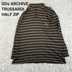 00s ARCHIVE TRUSSARDI Striped Half Zip
