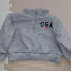 SHEIN グレー USAロゴ トレーナー 6-9M