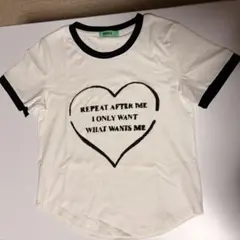 ハート型プリント 半袖Tシャツ サイズFのサムネイル