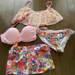 JOCELYNレディース 4点セット セパレート水着 ビキニ 花柄 レースのサムネイル