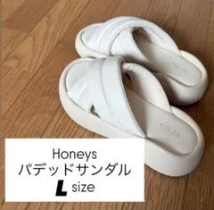 Honeys ハニーズ パデッドサンダル レディース L白 スリッパ 厚底ヒール