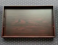 長手盆 紫檀 角盆 天然木 トレー お盆 漆塗り 漆器