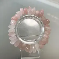 ✴︎恋愛運UP✴︎天然石✴︎ローズクォーツ✴︎ブレスレット✴︎さざれ大きめ✴︎16cm