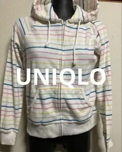 ★美品★UNIQLO ビンテージマルチボーダー ジップアップパーカー Mサイズのサムネイル