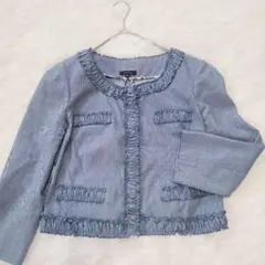 トッカ ノーカラージャケット ギャザー リネン混 ショート丈のサムネイル