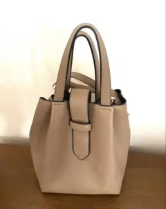 ベージュ 2way ショルダーバッグ