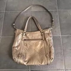 COACH パッチワーク ハンドバッグ ゴールド - メルカリ