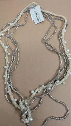 平成レトロ ALPHA CUBIC パールロングネックレス 未使用品