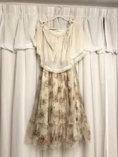 00s LIZLISA リボン付コットンレースボヘミアンチュニック 姫カジ 00s LIZLISA リボン付コットンレースボヘミアンチュニック 姫カジ