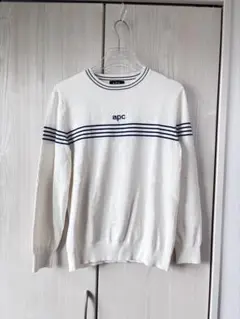 A.P.C. ストライプニット ホワイト Msize カシミヤ混