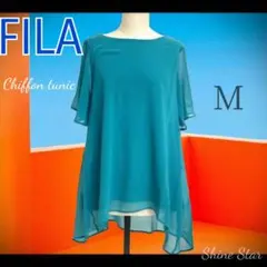 FILA フィラ チュニック ターコイズ M シフォン 半袖 体型カバー 新品