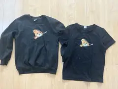 クマプリント　黒トレーナーセット 100cm 90cm