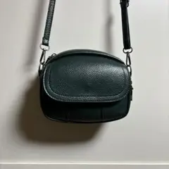 ダークグリーン レザー ショルダーバッグ