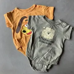 バースデイ　半袖ロンパース2点セット