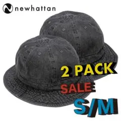 ニューハッタン　２個セット　デニムメトロハット ブラック　S/M