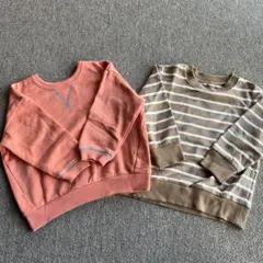 オレンジとストライプのトレーナー2点セット