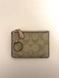 COACH コインケース ベージュ ピンク