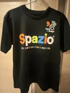 Spazio カラフルロゴ Tシャツ 黒
