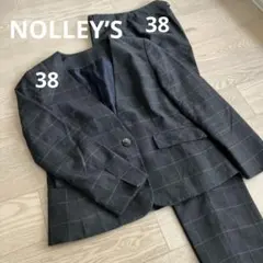NOLLEY’S ノーリーズ ノーカラージャケット パンツ スーツ 38 グレーのサムネイル