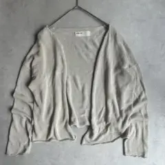 evam eva vie カシミヤ シルク ニットプルオーバー ライトグレー M