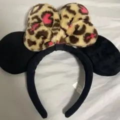 ミニーちゃん ヒョウ柄 カチューシャ ピンク