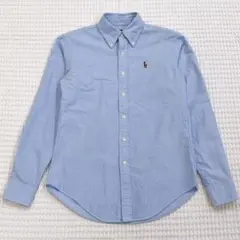 ラルフローレン　オックスフォード　長袖シャツ　ポニー　刺繍　水色　2 M相当