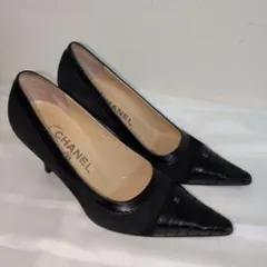 【良品】CHANEL シャネル パンプス ココマーク 約23.5cmブラックのサムネイル