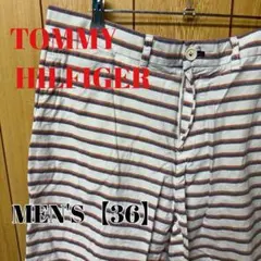 TS141　TOMMY HILFIGER　ショートパンツ【メンズ36】ボーダー柄のサムネイル