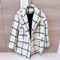 GRL グレイル チェック柄ジャケット 白 Fサイズ