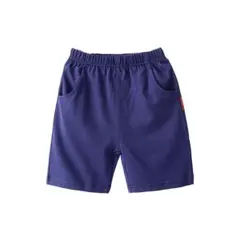 ハーフパンツ 半ズボン 1枚 紺色 130cm 綿 キッズ 子供 体操服