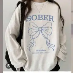 SHEIN リボンプリントカジュアル長袖Tシャツ