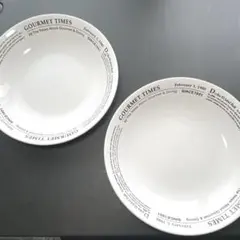 白いモーニングプレート　英字　シンプル　オシャレ　2枚セット！　モノトーンのサムネイル